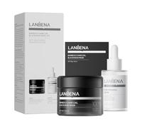 LANBENA Kit de retrait de points noirs 3 en 1 avec bandes de charbon de bambou pour pores 30 g + sérum de pores 30 ml, masque anti-points noirs pour le visage, minimiseur et réducteur de pores pour le