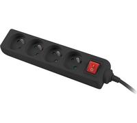 Lanberg 1.5M Noir LANTERGE CURVE 4X 230V PL AVEC HAUT-PARLEUR, PLEIN CUP (PS1-04E-0150-BK)