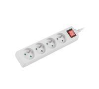 Lanberg Multiprise LANTERGE Curve PS1-04E-0150-W 4 prises 1,5 m Blanc avec disjoncteur Cuivre