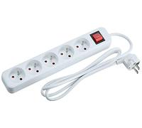 Lanberg Multiprise LANTERGE Curve 1,5 m 5×230V avec disjoncteur Cuivre massif Blanc