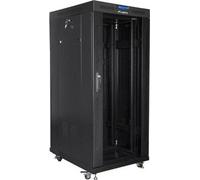 Lanberg 19" 27U 600x800 black LCD glass door installation cabinet (flat pack)