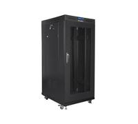 Lanberg 19" armoire de communication autonome, rack 27 U, 600 x 800, auto-assemblé, paquet, avec porte grillagée, LCD, noir