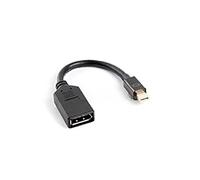 lanberg AD 0003 BK Adaptateur Mini DisplayPort 1.2 (Mini DP) vers connecteur displayport Femelle avec câble, 10 cm Noir