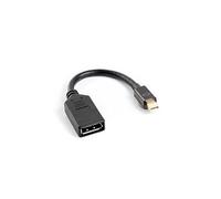 Lanberg Adaptateur Mini DisplayPort AD 0003 BK 1.2 vers DisplayPort femelle avec câble 10 cm