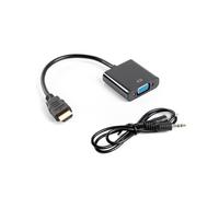 Lanberg AD-0017-BK câble vidéo et adaptateur 0,2 m VGA (D-Sub) HDMI Type A (Standard) Noir