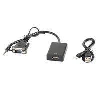 Lanberg AD-0021-BK câble vidéo et adaptateur 0,2 m HDMI Type A (Standard) VGA (D-Sub) Noir