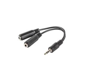Lanberg AD-0024-BK câble audio 0,1 m 3,5mm 2 x 3.5mm Noir