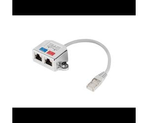 Lanberg AD-0026-S Séparateur Voix/Données Argent 10/100Base-T(X) Cat5e, 3 ports RJ-45 (2 Entrée, 1 Sortie), contacts nickelés, Full Duplex