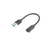 Lanberg AD-UC-UA-03 câble USB USB 3.2 Gen 1 (3.1 Gen 1) 0,15 m USB type A USB Type-C Noir