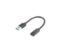 Lanberg Adaptateur USB Type-C (F) vers USB Type-A (M) 15 cm Noir