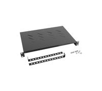 Lanberg AK-1004-B Étagère Rack 1U 19" (48.3cm) Noir, Charge Max. 25kg, Dimensions 482.6 x 300 x 45mm, Poids 1.4kg