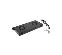 Lanberg AK-1502-B Panneau de Ventilation Rack 1U 2 ventilateurs 230V 38W 483x192x44.5mm (19 pouces) Noir