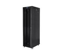 LANBERG ARMARIO INDEPENDIENTE 19 PULGADAS GABINETE 47U 800X1000 PUERTA DE VIDRIO LCD PAQUETE PLANO NEGRO