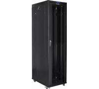 LANBERG ARMARIO INDEPENDIENTE 19 PULGADAS GABINETE 47U 800X1000 PUERTA DE VIDRIO LCD PAQUETE PLANO NEGRO