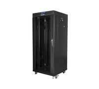 LANBERG ARMARIO INDEPENDIENTE DE 19 PULGADAS GABINETE 27U 600X600 PUERTA DE VIDRIO LCD PAQUETE PLANO NEGRO