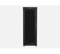 LANBERG ARMARIO INDEPENDIENTE DE 19 PULGADAS GABINETE 42U 800X800 PUERTA DE VIDRIO LCD PAQUETE PLANO NEGRO