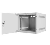 LANBERG ARMARIO Rack 10 â€ MONTAJE PARED 4U / 280X310 Para AUTOARMAS (PAQUETE Plano) Con PUERTA VIDRIO Gris