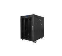 LANBERG ARMARIO Rack DE 19 PULGADAS, 15U, 600 X 800, PUERTA DE VIDRIO, LCD, PAQUETE Plano, Negro