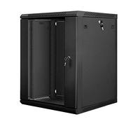 Lanberg Armoire avec Montage Mural 48,26 cm Paquet Plat À Monter 15u 600 x 600 mm Noir