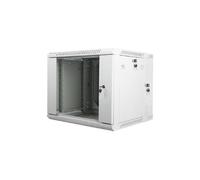 Lanberg WF02-6609-10S Rack Mural 9U 600x600mm Gris Acier, Charge Max 60kg, Porte et Panneaux Latéraux avec Verrou, 2 Ventilateurs 220V