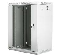 Lanberg Armoire murale rack 19" 15U/600X450 (Flat-Pack) avec Gla