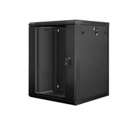 Lanberg Armoire murale WF01-6615-10B 15U 600×600 mm Noir Porte verre trempé
