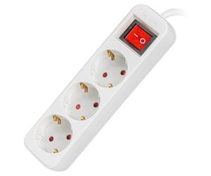 LANBERG Bandes de Marque modèle 3 Bande DE Sorties SCHUKO avec Protection Blanche 1.5M