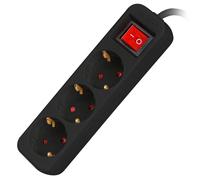 LANBERG Bandes de Marque modèle 3 Bande DE Sorties SCHUKO avec Protection Noire 1.5M