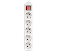 Lanberg Bande modèle SCHUKO 5 sorties Protection 3M Blanc