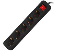 LANBERG Bandes de Marque modèle SCHUKO Bande 5 Sorties avec Protection 3M Noire