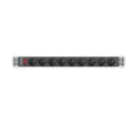 Lanberg Barrette d'alimentation 1U 16A pour rack 19 9x prises noire 3 m