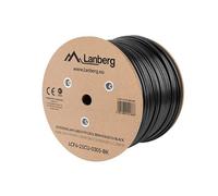 LANBERG BOBINA Câble réseau Ethernet CAT.6 extérieur FTP RJ45 SOLIDO COBRE TESTED AWG24 305M NEGRO