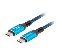 Lanberg CA-CMCM-45CU-0010-BK câble USB USB 3.2 Gen 2 (3.1 Gen 2) 1 m USB C Noir et Bleu