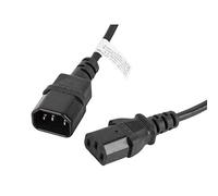 lanberg CA de c13e 10cc 0018 -BK IEC 320 C13 Femelle vers IEC 320 C14 Femelle Rallonge de câble d'alimentation Noir 1,8 m