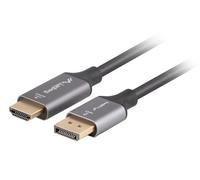 Lanberg CA-DPHD-20CU-0018-BK câble vidéo et adaptateur 1,8 m DisplayPort HDMI Type A (Standard) Noir, Argent