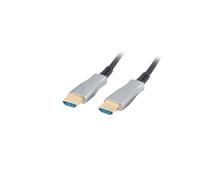 Lanberg CA-HDMI-20FB-0100-BK Câble HDMI 2.0 10m Type A Mâle/Mâle, ARC, Ethernet HDMI, 3840x2160, 18 Gbit/s, HDR, Contacts Or, Noir/Argent