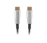 Lanberg CA-HDMI-20FB-1000-BK Câble HDMI 2.0 100m Connecteurs Type A Mâle/Mâle, Contacts Or, 3D, 3840x2160, 18 Gbit/s, Noir/Argent