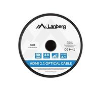 Lanberg CA-HDMI-30FB-0100-BK Câble HDMI 2.1 10m Type A Mâle-Mâle, 48 Gbit/s, HDR10+, 7680x4320 240Hz, contacts or, blindage magnétique