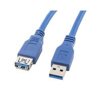 Lanberg Cable USB 3.0 Mâle vers Mâle - Alargador, 3 mètres, Connecteurs Dorés, Bleu