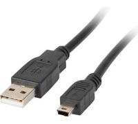 Lanberg CA-USBK-10CC-0018-BK LANBERG USB MINI(M)->USB-A(M) 2.0 1.8M SCHWARZ CABLE (CANON)