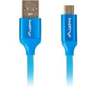 Lanberg CA-USBM-20CU-0010-BL Câble USB 1 m 2.0 Micro-USB A USB A Bleu (CA-USBM-20CU-0010-BL)