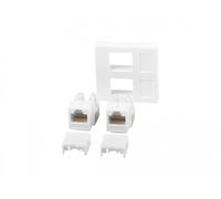Lanberg - CA11423468 - Connecteur Keystone RJ45 Cat.6A UTP Mur 45x45 Blanc