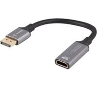 Lanberg Câble adaptateur Displayport (M) -> HDMI (F) 4K 20cm argenté