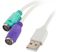 Lanberg Câble adaptateur USB 3.0 -> 2x PS/2 blanc