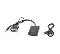 Lanberg Câble adaptateur VGA (M) + Audio -> HDMI (F) 0.2m noir