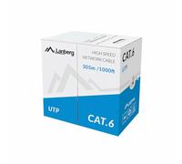LANBERG Cable DE ALIMENTACION UTP, Cat. 6, CU, 305M, Gris