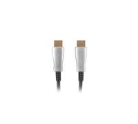 Lanberg Câble HDMI 2.0 20m, Connecteurs HDMI Type A, Contacts Plaqué Or, Bande Passante 18 Gbit/s, Compatibilité 3D, Résolution 3840x2160, Noir/Argent