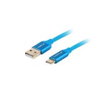 Lanberg Câble USB CA-USBO-22CU-0010-BL 1 m USB 2.0 Type C/Type A Bleu
