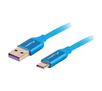 LANBERG Câble USB Premium C(M)->A(M) 2.0 0,5 m Bleu Super Charge