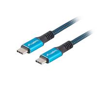 Lanberg Câble Usb-C M/M Usb4 0.5M 100W 8K 30Hz Noir/Bleu